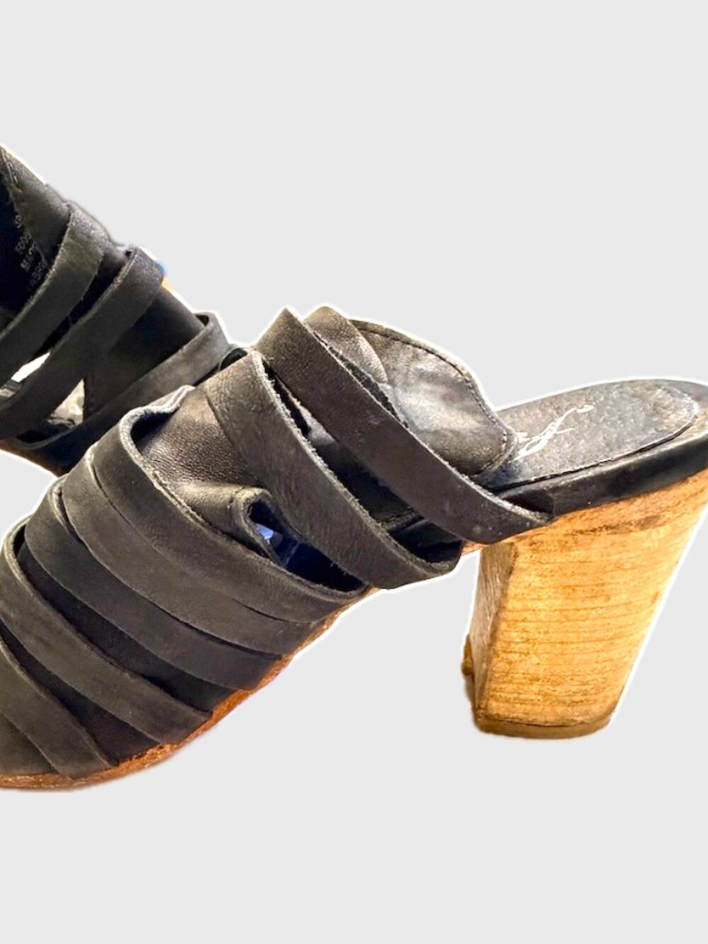 Free People "Byron" Strappy Mule In Black - Size 8 - Picture 6 of 13
